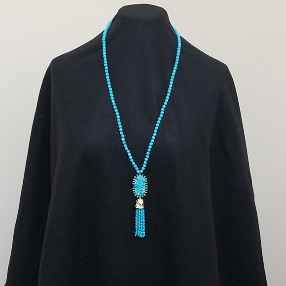 Kendra Scott Rare Turquoise Beaded Tassel Necklace